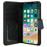 Kunstleder Bookstyle Tasche mit Lasche für iPhone X (10) Schwarz