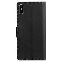 Kunstleder Bookstyle Tasche mit Lasche für iPhone X (10) Schwarz