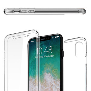 Ultra Dünne 360° Front + Back TPU Hülle für iPhone X Transparent