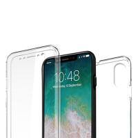 Ultra Dünne 360° Front + Back TPU Hülle für iPhone X Transparent