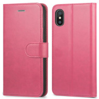 Kunstleder Bookstyle Tasche mit Lasche für iPhone X (10) Pink