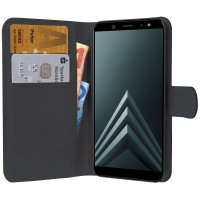 Kunstleder Bookstyle Tasche mit Lasche für Samsung Galaxy A6+ 2018 Schwarz