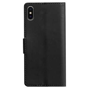 Kunstleder Bookstyle Tasche mit Lasche für iPhone Xs Max in Schwarz