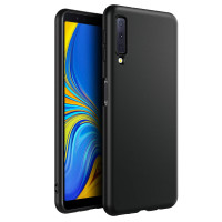 Schwarze Schutzhülle aus Silikon für Samsung Galaxy A7 2018