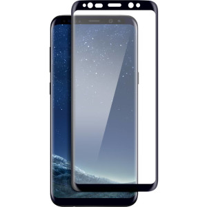 Ultra Dünne TPU Silikon Hülle in Matt Schwarz für Samsung Galaxy S8 mit 3D Glas