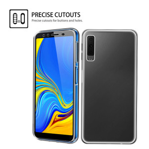 Ultra Dünne 360° Front + Back TPU Hülle für Samsung Galaxy A7 2018 Transparent