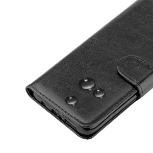 Kunstleder Bookstyle Tasche mit Lasche für Huawei P30 in Schwarz