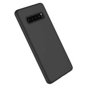 Schwarze Schutzhülle aus Silikon für Samsung Galaxy S10 Plus