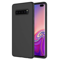 Schwarze Schutzhülle aus Silikon für Samsung Galaxy S10 Plus