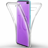 Ultra Dünne 360° Front + Back TPU Hülle für Samsung Galaxy S10 Transparent