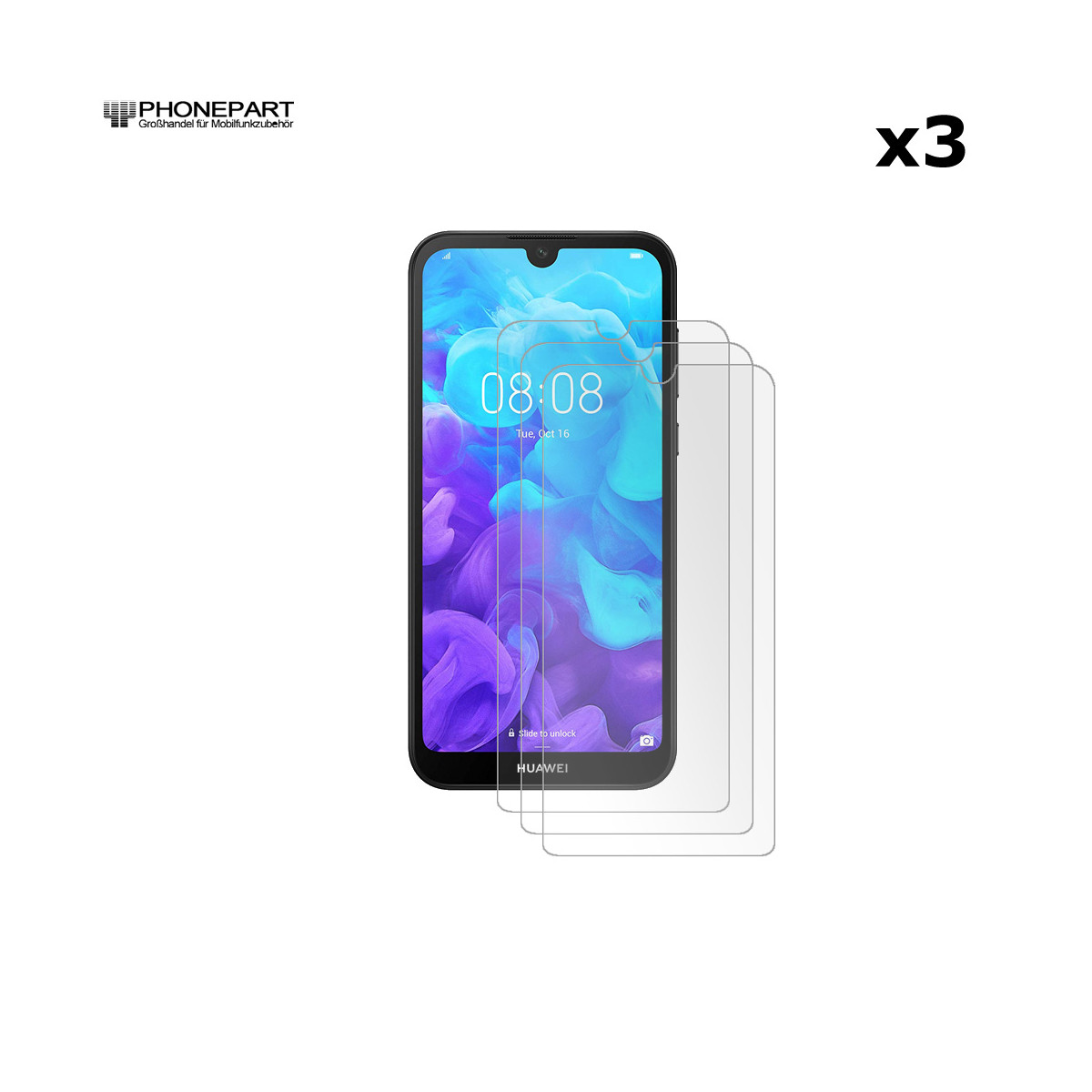 3x Schutzglas für Huawei Y5 2019