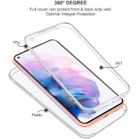 Ultra Dünne 360° Front + Back TPU Hülle für Samsung Galaxy Note 10 Plus Transparent