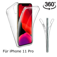 Ultra Dünne Front + Back TPU Hülle für iPhone 11 Pro Transparent Klar