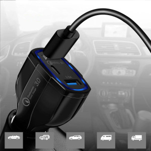 3.5A 35W 3er USB Port KFZ Ladegerät USB-C Anschluss QuickCharge 3.0