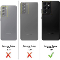 Schwarze Schutzhülle aus Silikon für Samsung Galaxy S21 Ultra Black