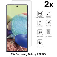 2x Schutzglas für Samsung Galaxy A72 5G