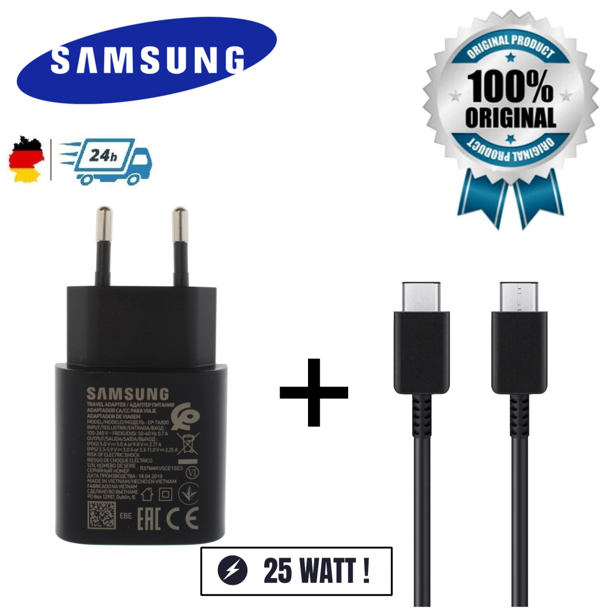 Original Samsung EP-TA800 Schnellladegerät für...