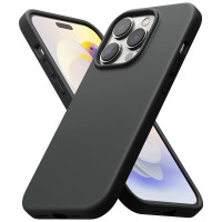 Schwarze Schutzhülle aus Silikon für  iPhone 14  Pro