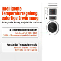 Elektroheizung Konvektor mit Gebläse Turbolüfter 2000 W 3 Stufig