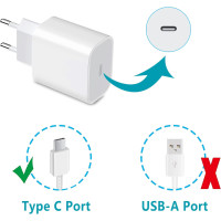 20W USB-C Power Adapter Schnellladegerät für iPhone Samsung