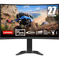 Lenovo G27qc-30 (27 Zoll, 2560x1440, QHD, WideView entspiegelt) Gaming Monitor (HDMI, DP, 165Hz, 350 nits, 1ms Reaktionszeit, AMD FreeSync) schwarz