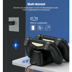 Ladegerät Dockingstation für Dualsense Dock Für PS4 Ladestation Für DualShock 4/Playstation 4/PS4/ Pro /PS4 Slim-Controller