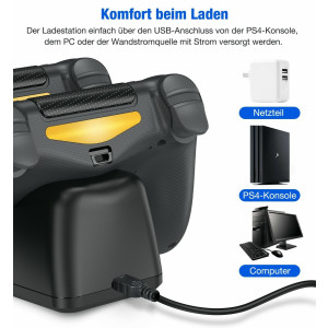 Ladegerät Dockingstation für Dualsense Dock Für PS4 Ladestation Für DualShock 4/Playstation 4/PS4/ Pro /PS4 Slim-Controller