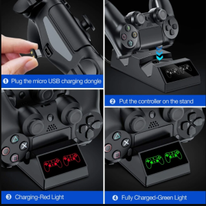 Dual PS4 Controller Lade Dock Station Magnet Ladestation Basis für Sony Playstation 4 PS4 Pro/Slim Wireless Controller