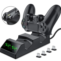 Dual PS4 Controller Lade Dock Station Magnet Ladestation Basis für Sony Playstation 4 PS4 Pro/Slim Wireless Controller