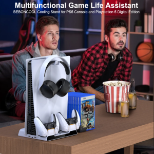 BEBONCOOL PS5  Mulitifunctional Cooling Fan Station & 10 Game Storage