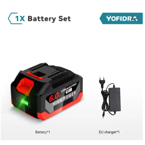 Yofidra 18V 6.0Ah Lithium-Batterie mit Anzeige für Makita Elektrowerkzeuge