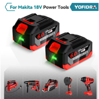 Yofidra 18V 6.0Ah Lithium-Batterie mit Anzeige für Makita Elektrowerkzeuge