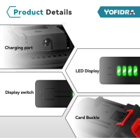 Yofidra 18V 6.0Ah Lithium-Batterie mit Anzeige für Makita Elektrowerkzeuge