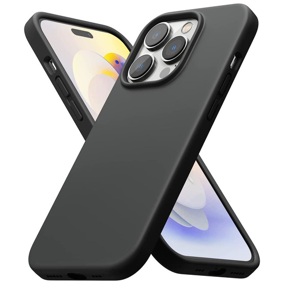 Schwarze Schutzhlle aus Silikon fr  iPhone 15 Pro