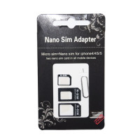 4in1 Micro Nano Simd Adapter Set mit Tool Schwarz