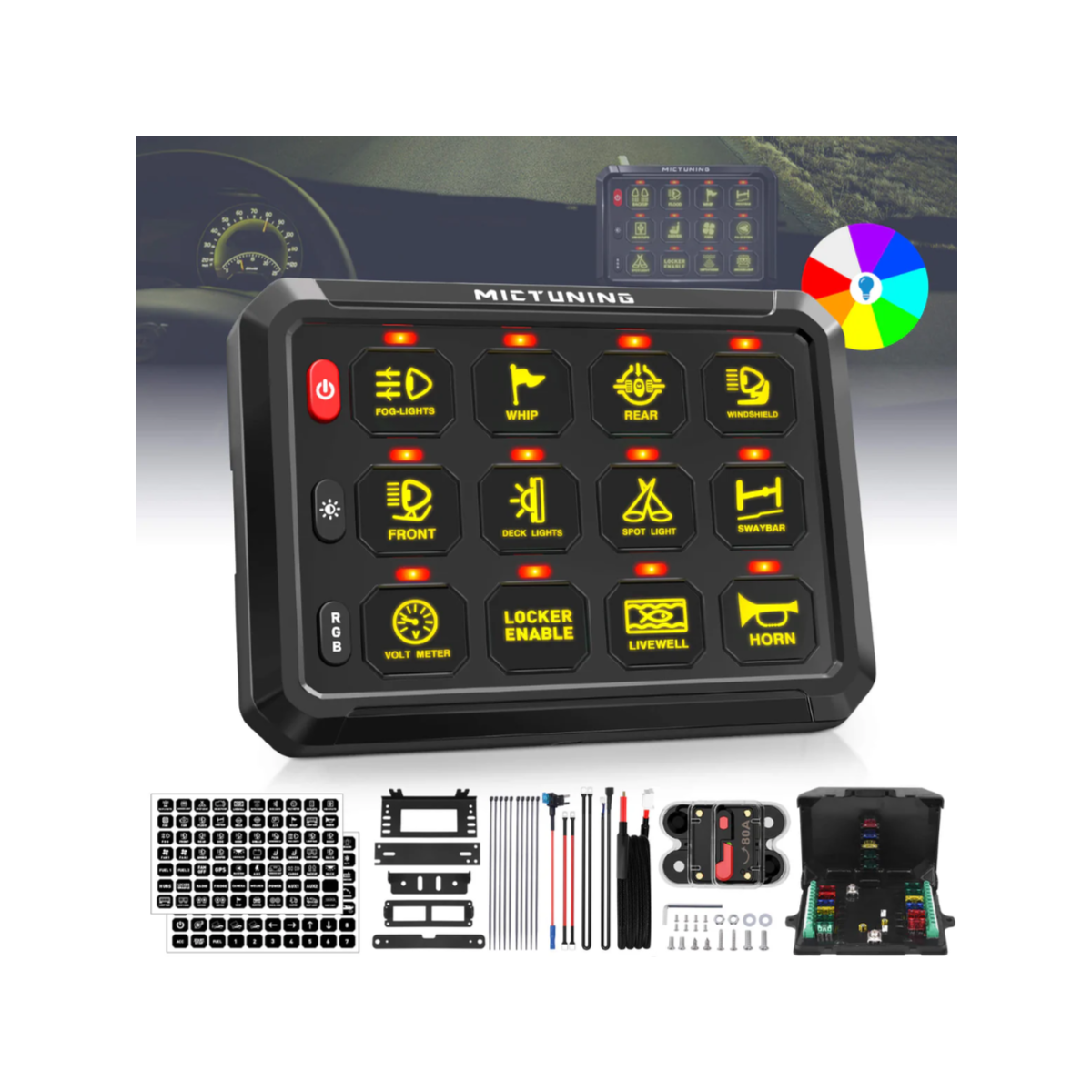 P1s RGB 12-Gang Schaltpanel mit 5" Touchscreen und...