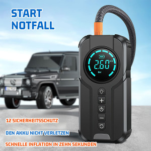 99800mAh Auto-Starthilfe Jump Starter Ladegerät 12V Powerbank mit KFZ-Luftkompressor