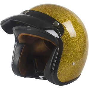 Helm Open Face für Harley Motorrad – GOLD -L/59-60 cm