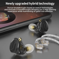 KZ ZS10 PRO X In-Ear-Kopfhörer 4BA + 1DD Hybrid-Treiber HiFi Schwarz