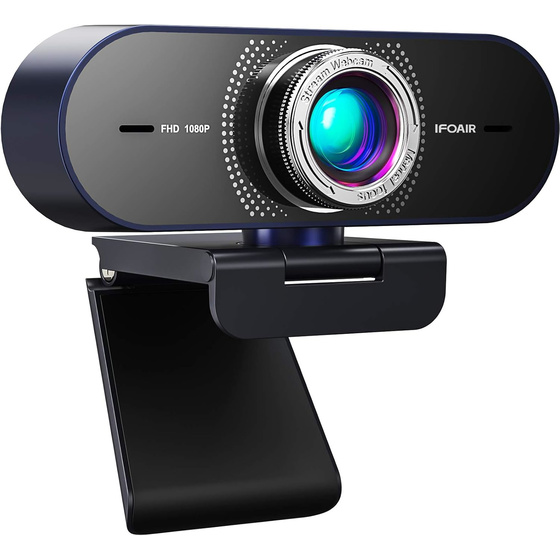 IFOAIR Full HD 1080p Webcam mit Mikrofon ? 110 Weitwinkel, Plug & Play