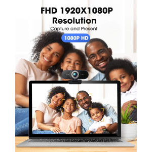 IFOAIR Full HD 1080p Webcam mit Mikrofon – 110° Weitwinkel, Plug & Play