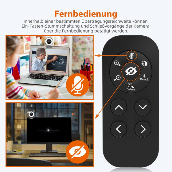 VITADE 1080P Webcam mit Ringlicht & Fernbedienung ? Autofokus & Sichtschutz