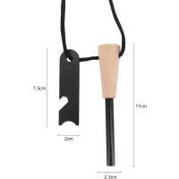 Magnesium Feuerstahl Feuerstarter mit Holzgriff für Outdoor Survival, 21.000 Zündungen