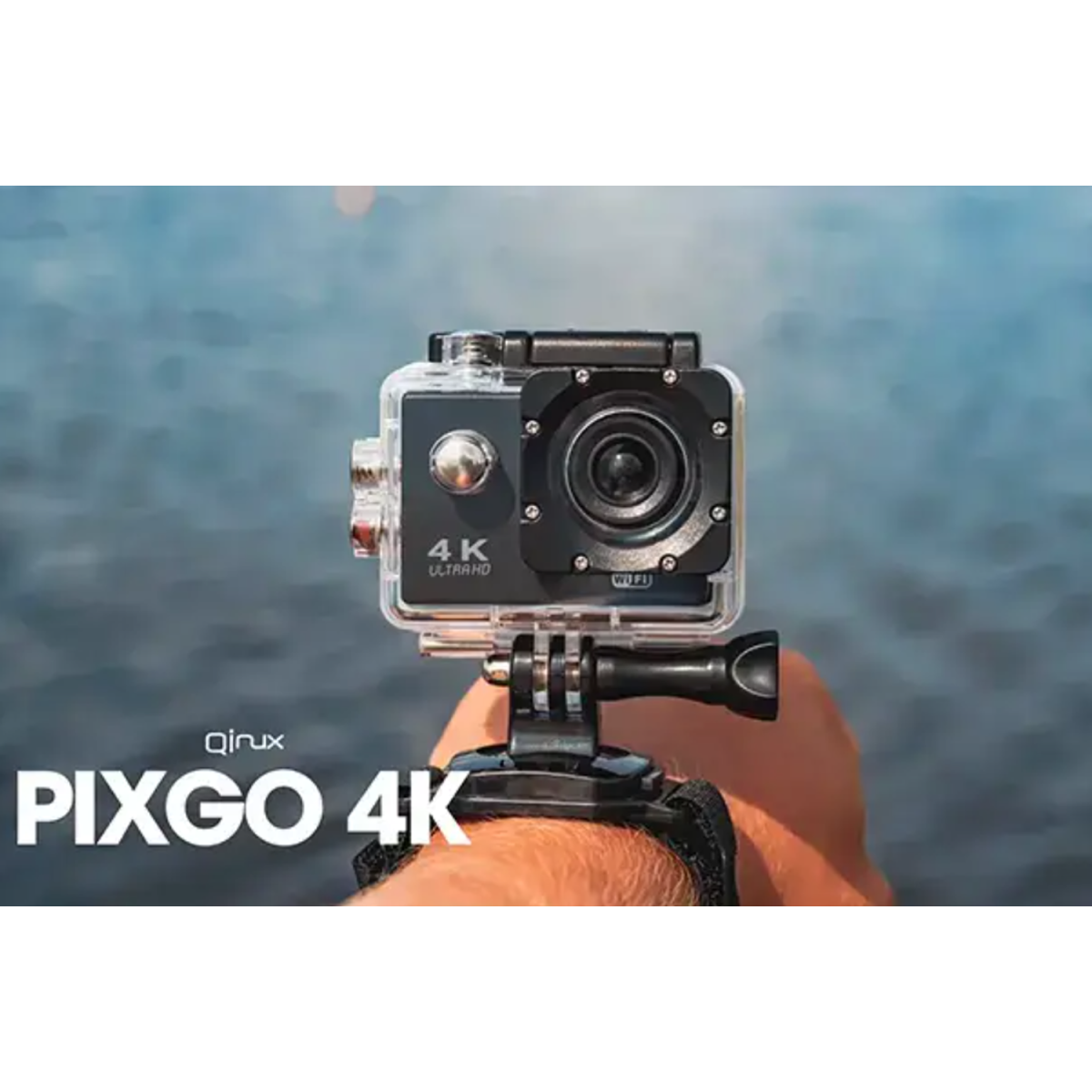 Qinux Pixgo 4K Action-Kamera, wasserdicht, 140°...