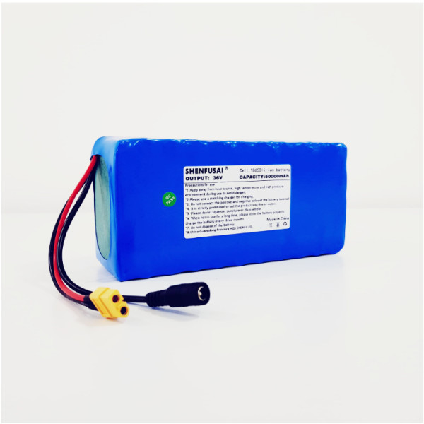 36V 50000mAh Shenfusai Lithium-Ionen Akku mit symmetrischem BMS für Elektroboote – XT60 und DC-Anschluss