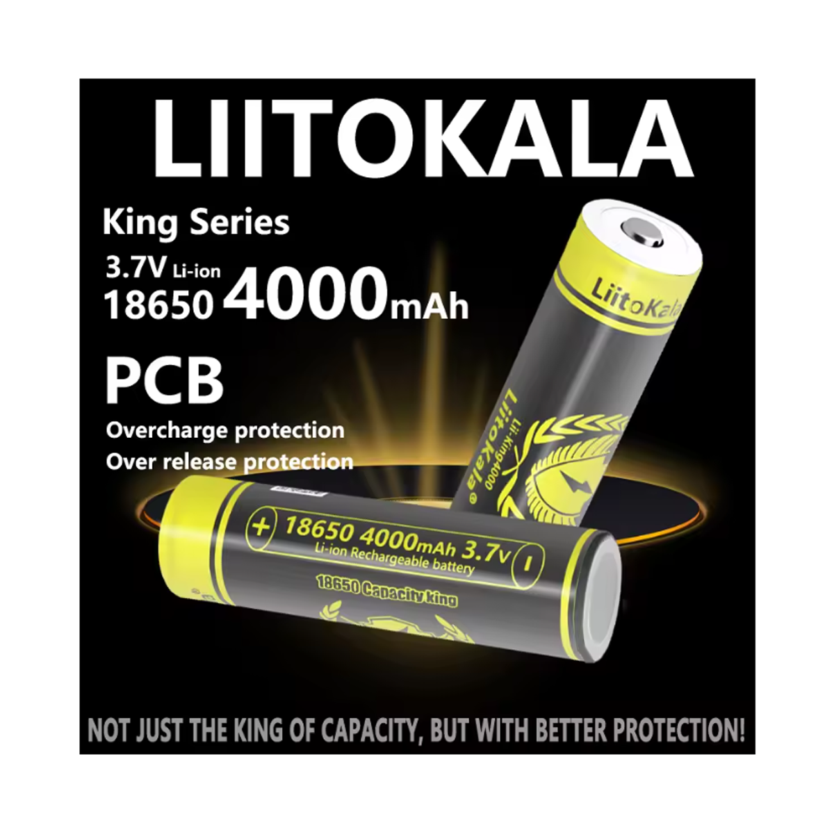 LiitoKala KING4000-PCB 18650 Akku – 3,7 V, 4000...