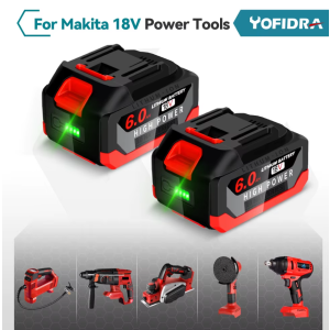 Yofidra 18V 6.0Ah Lithium-Batterie mit Anzeige für Makita Elektrowerkzeuge