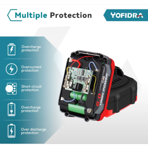 Yofidra 18V 6.0Ah Lithium-Batterie mit Anzeige für Makita Elektrowerkzeuge