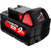 9.0Ah 18V Ersatzakku für Milwaukee M18, kompatibel mit 48-11-1850, 9000mAh