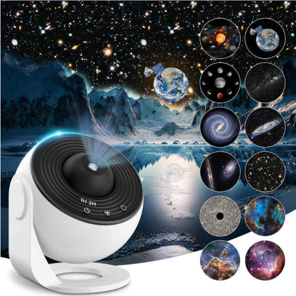 LED Galaxy Projektor Planetarium 12 Planeten Discs für Schlafzimmer & Kinder